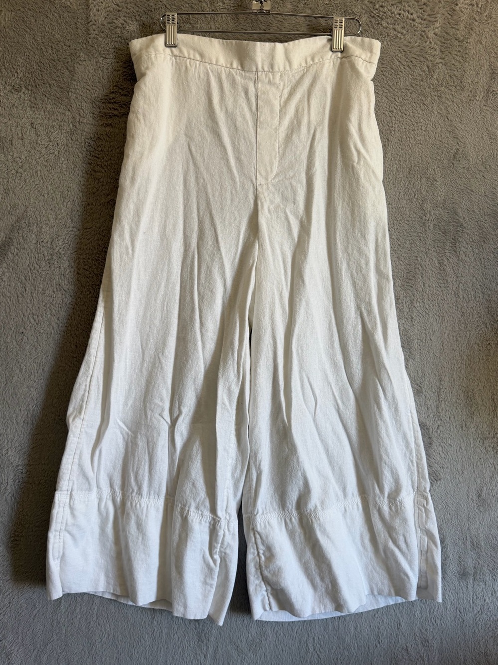 Banana Republic Wide Leg White Linen Blend Pants M